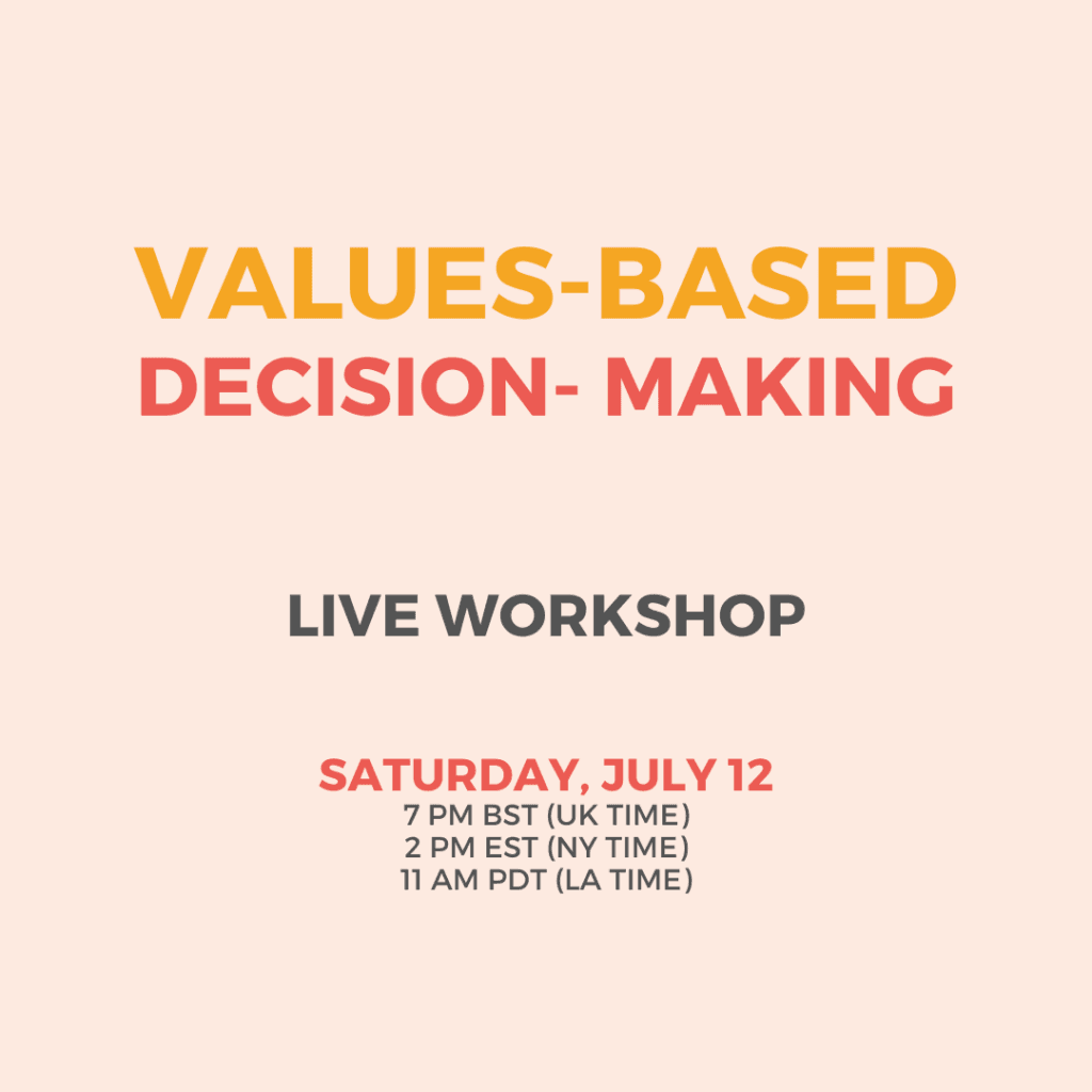 Values based decision making live workshop